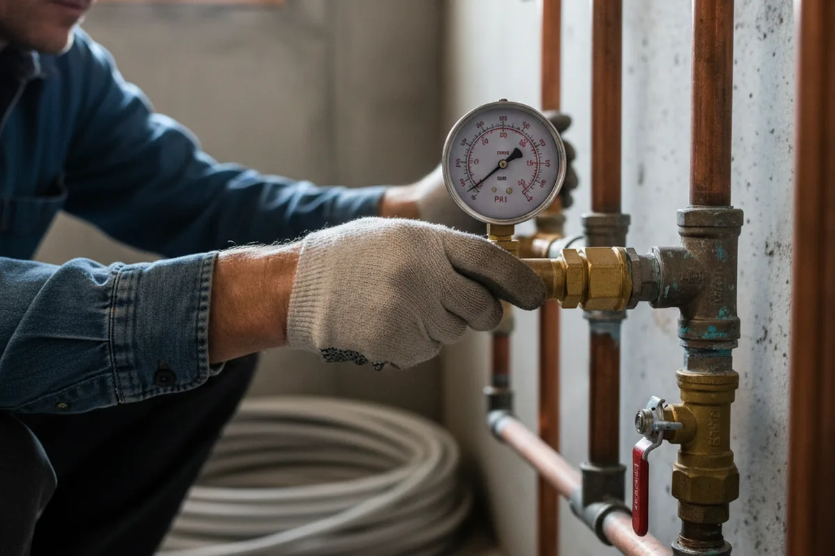 Pressure testing a repaired line during Water Line Repair in Kenton